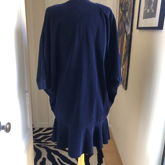 Vintage Japanese designer dress. Navy baby wale corduroy 100% cotton. - Picture 2 of 3